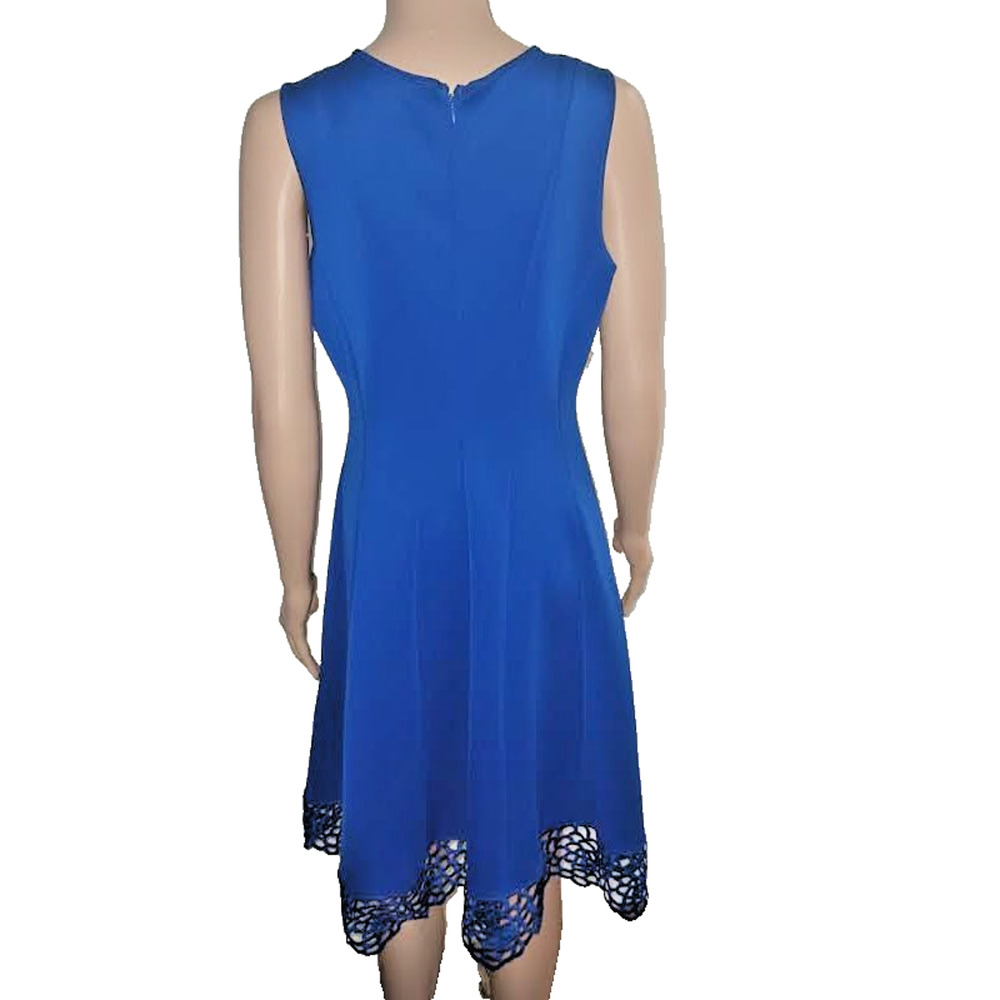 Donna Ricco Royal Blue Sleeveless Dress Size 10 W011 - Picture 2 of 10